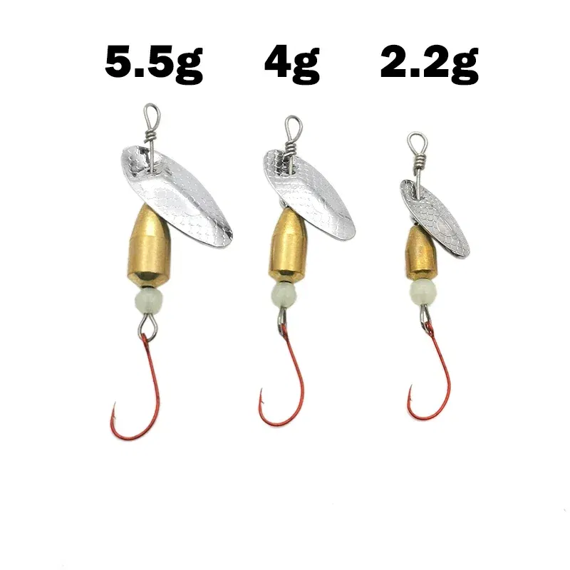 Color: green - OUTKIT 1Pcs Spinner Spoon Metal Bait Micro Fishing Lure Small Sequins Copper Long Shot Baits For Bass Trout Perch Pike Rotating