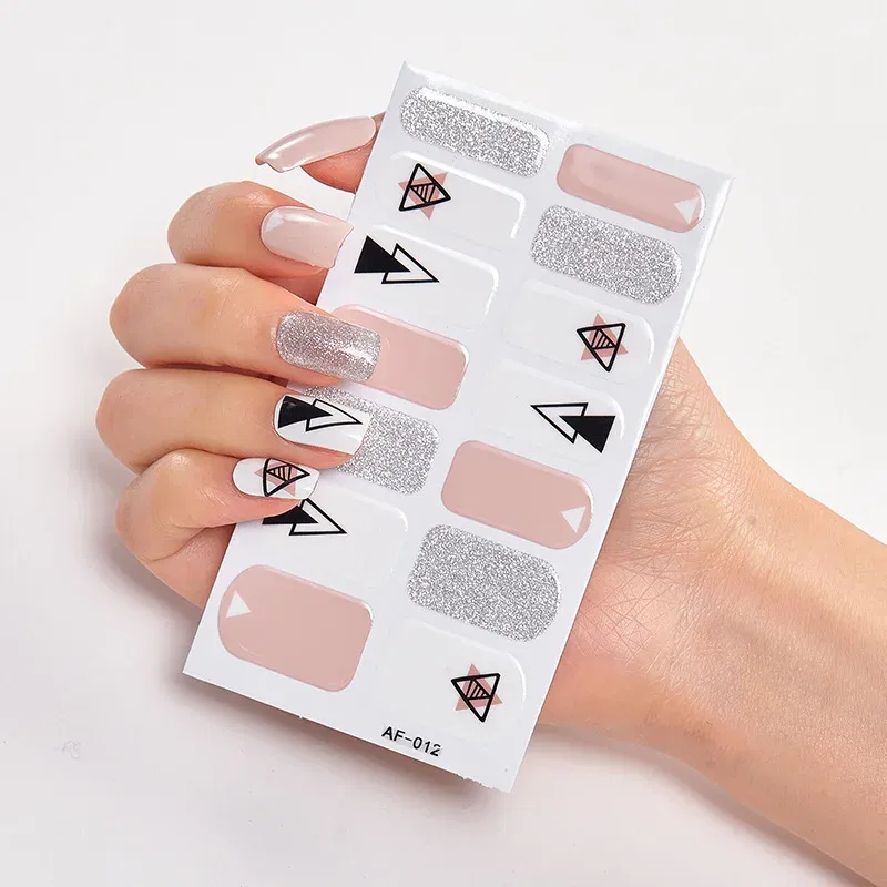 Color: Titanium - Nail Polish Stickers Nail Wraps DIY Self Adhesive Nail Sticker Nail Accesoires Designer Nail Decals Full Cover Nail Stickers