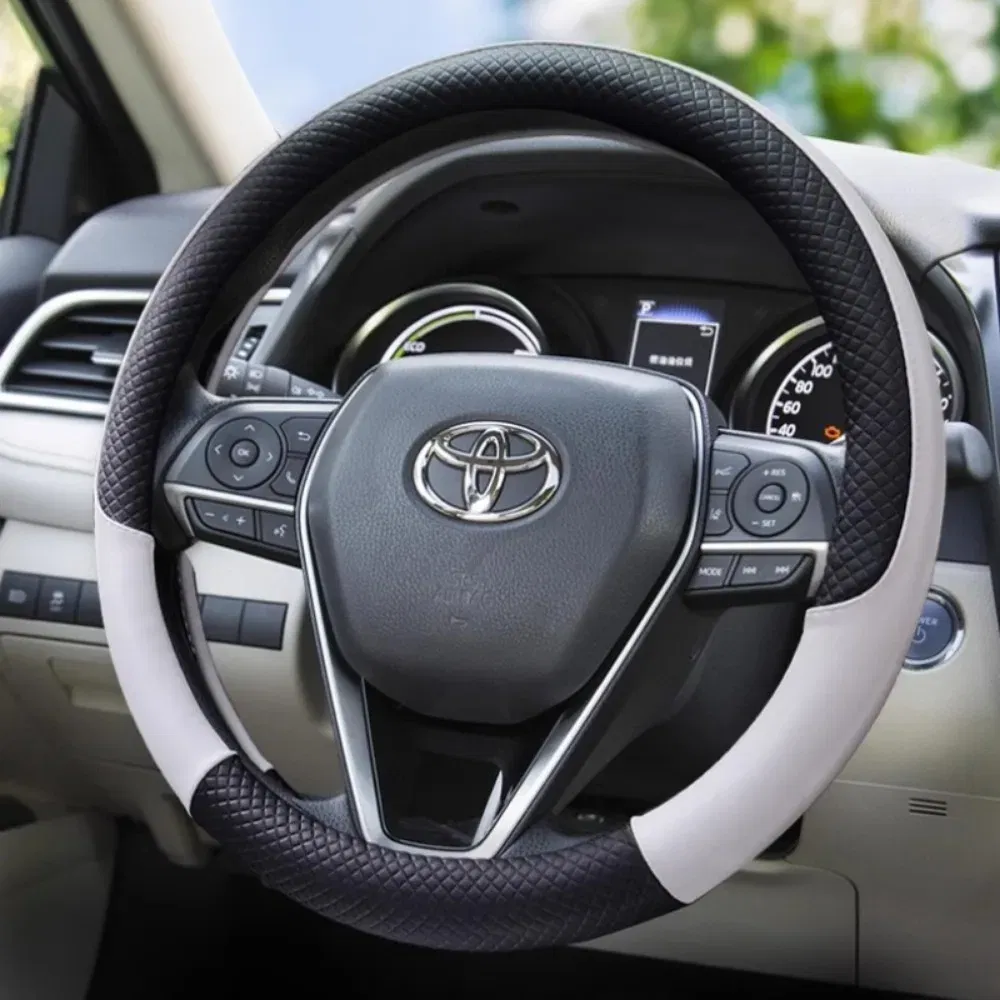 Color Name: Dark Grey - Durable Anti-Slip Car Steering Wheel Cover Microfiber Leather Steering Wheel Cover Universal Fit for Car, Truck, SUV, Van38cm