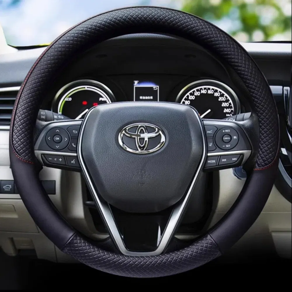 Color Name: Dark Grey - Durable Anti-Slip Car Steering Wheel Cover Microfiber Leather Steering Wheel Cover Universal Fit for Car, Truck, SUV, Van38cm