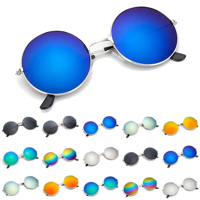 Lenses Color: WHITE, Frame Color: other - FOENIXSONG Fashion Sunglasses for Women Men  Pilot Round Gradient Mirror Women's Glasses Oculos Lentes Gafas De Sol