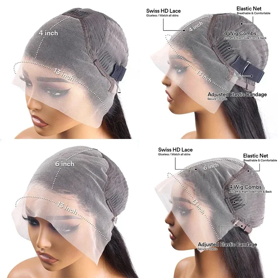 Ships From: CHINA, Stretched Length: 26inches, Density: 100%, Lace Size: 13x4 - Body wave hd transparent lace wig 13x6 human hair For Women choice Pre Plucked 30 40 Inch wavy Frontal brazilian cheap Wigs