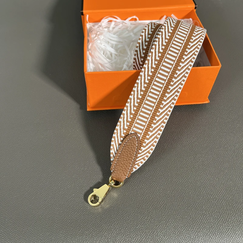 Color: Light Gold, Size: 1/2" - Herbag Evelyn Replacement Shoulder Strap Gold Togo Cowhide Woven Canvas 5cm Wide Hand-Sewn