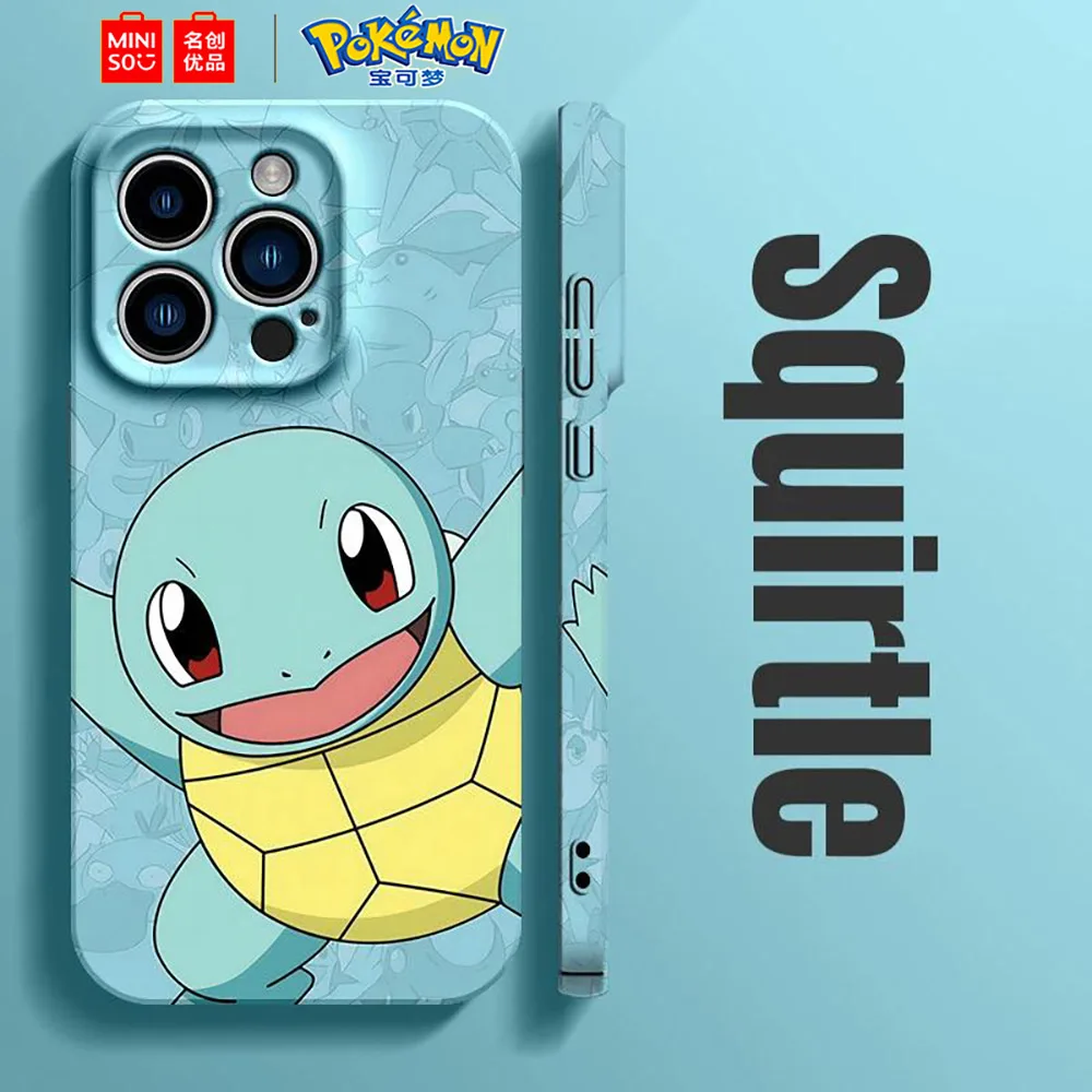 Color: Clear, Material: PU - Miniso Pokemon Collaboration Pikachu Gengar Phone Case For iPhone 15 14 13 11 12 16 Pro Max Plus X XR Girl Silicone Phone Case