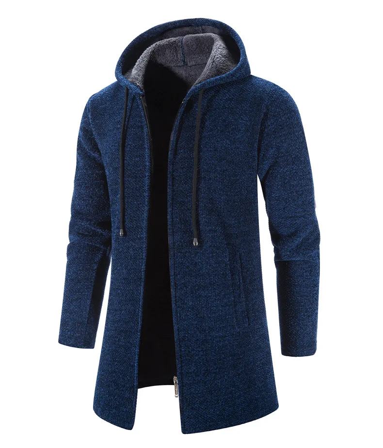 Color: SKY BLUE, Size: M - 2025 New Autumn Men's Long Sleeve Sweatshirts for Men with Zipper Hooded Mens Oversize Winter Top Jacket Coat Warm Streetwear