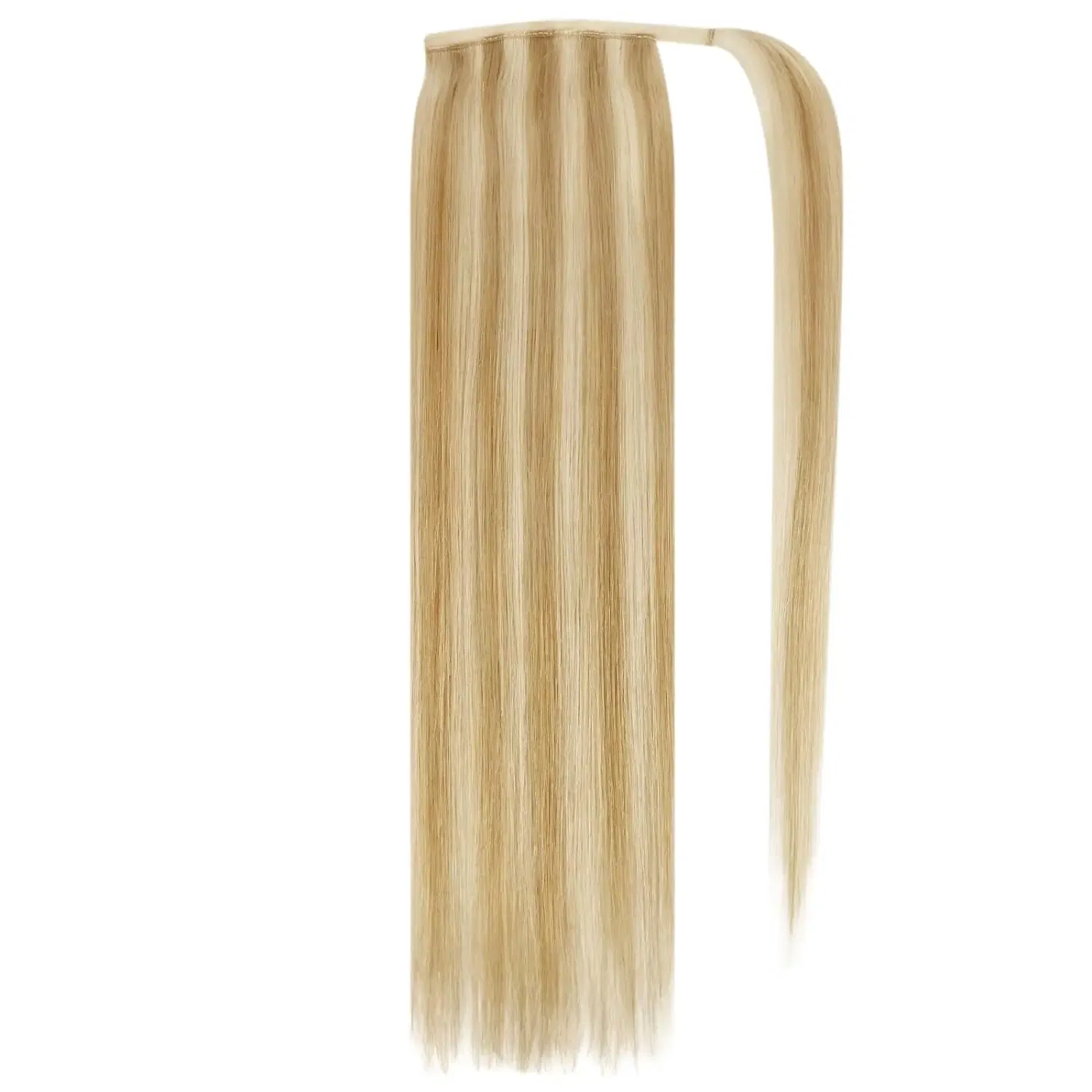 Color: T1B/Red, Life Span: 6 Months With Proper Care, Stretched Length: 22INCHES - VeSunny Human Hair Ponytail Light Blonde Mix Golden Blonde Real Hair Ponytail Extension Highlights Blonde Ponytail Hair 80g