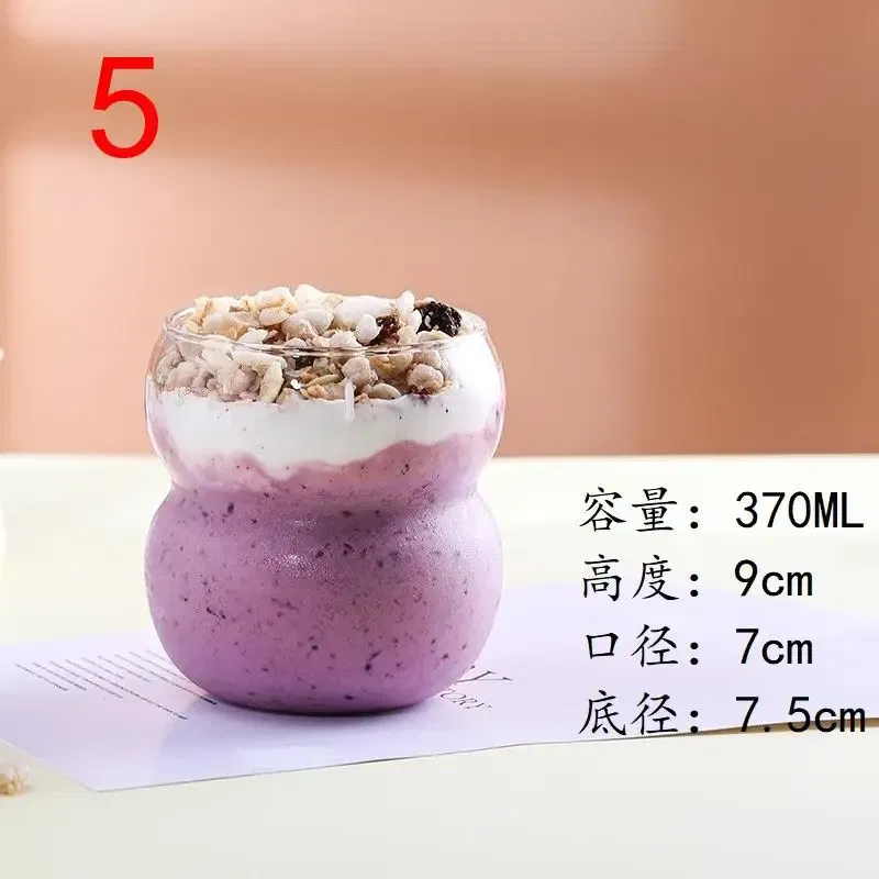 Color: light yellow, Capacity: 301-400ml - Transparent Heat Resistant Glass Coffee Mug Glass  Latte Cup Breakfast Mug Milk Water Cocktail Glass Cup Beer Drinking Glasses