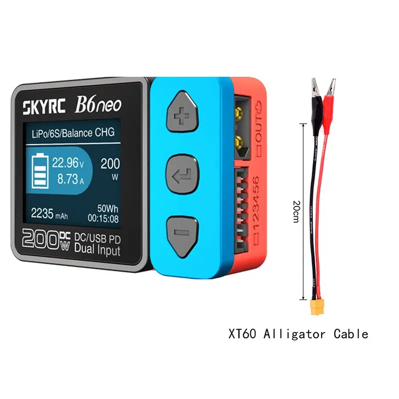 Color: Red - 2023  NEW SkyRC B6 Neo Smart Charger DC 200W PD 80W LiPo Battery Balance Discharger SK-100198 B6 Neo