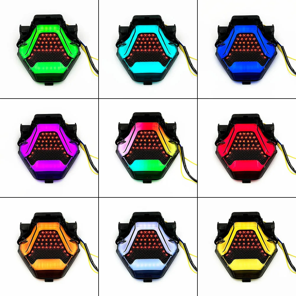 Color: WHITE - Motorcycle LED Taillight Moto rear Brake Light Indicator Lamp for Yamaha MT03 MT25 2014-2020 R3 R25 2013-2020 MT07 2013-2017