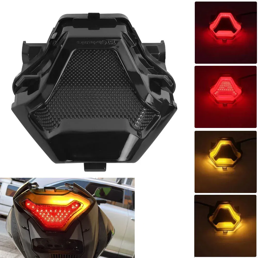 Color: WHITE - Motorcycle LED Taillight Moto rear Brake Light Indicator Lamp for Yamaha MT03 MT25 2014-2020 R3 R25 2013-2020 MT07 2013-2017
