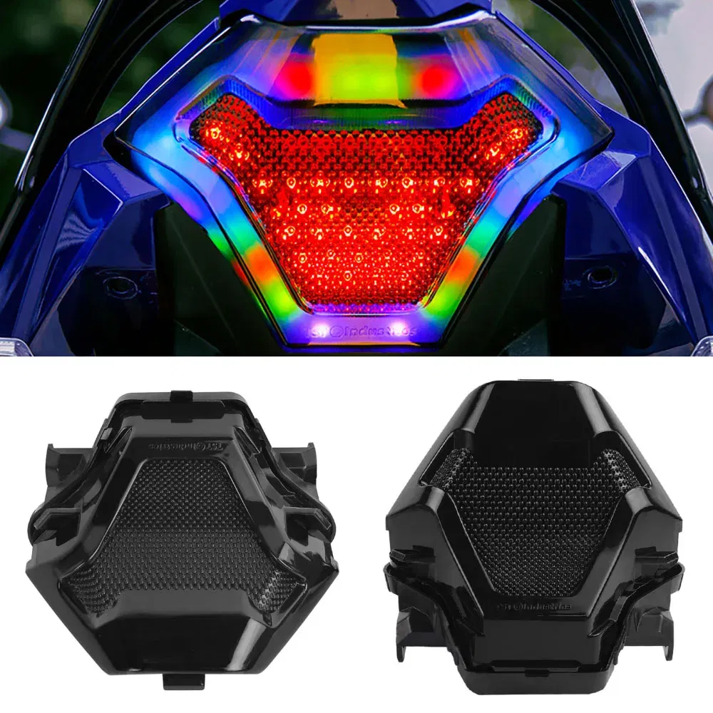 Color: WHITE - Motorcycle LED Taillight Moto rear Brake Light Indicator Lamp for Yamaha MT03 MT25 2014-2020 R3 R25 2013-2020 MT07 2013-2017