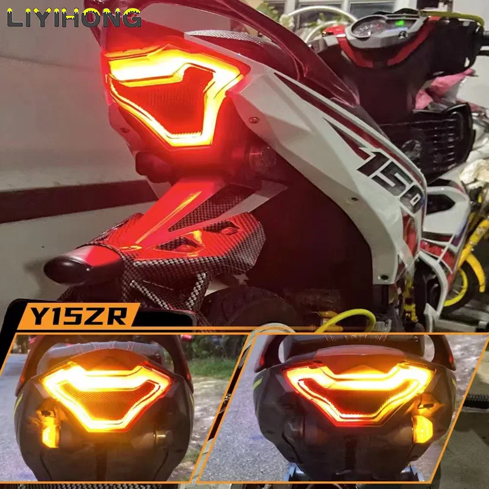 Color: WHITE - Motorcycle LED Taillight Moto rear Brake Light Indicator Lamp for Yamaha MT03 MT25 2014-2020 R3 R25 2013-2020 MT07 2013-2017