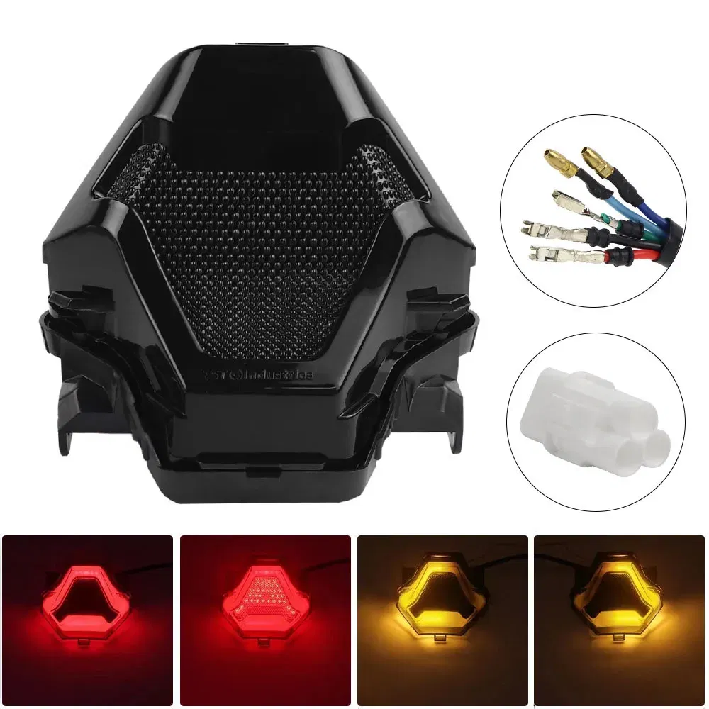 Color: WHITE - Motorcycle LED Taillight Moto rear Brake Light Indicator Lamp for Yamaha MT03 MT25 2014-2020 R3 R25 2013-2020 MT07 2013-2017