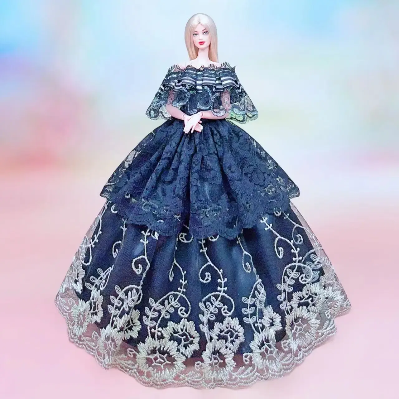Color: Violet - for barbie evening dress barbie doll dresses clothes lot wedding dress set accessories vestidos wedding gown barbie doll clothes