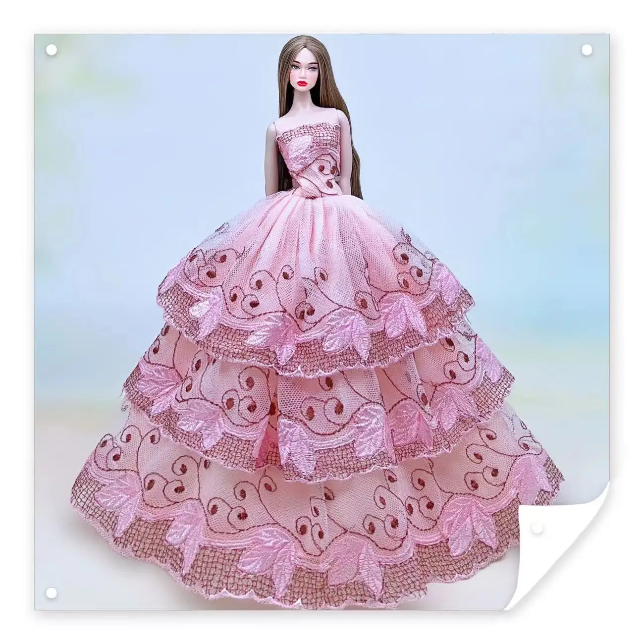 Color: Violet - for barbie evening dress barbie doll dresses clothes lot wedding dress set accessories vestidos wedding gown barbie doll clothes