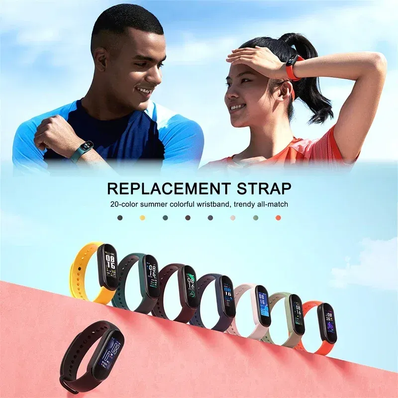 Band Color: PURPLE, Band Width: 22mm, Ships From: CHINA - Silicone Watch Strap For Xiaomi Mi Band 7 6 5 4 3 Wristband Bracelet Wrist Straps MiBand 3/4 band5 band6 Smartwatch Accessories