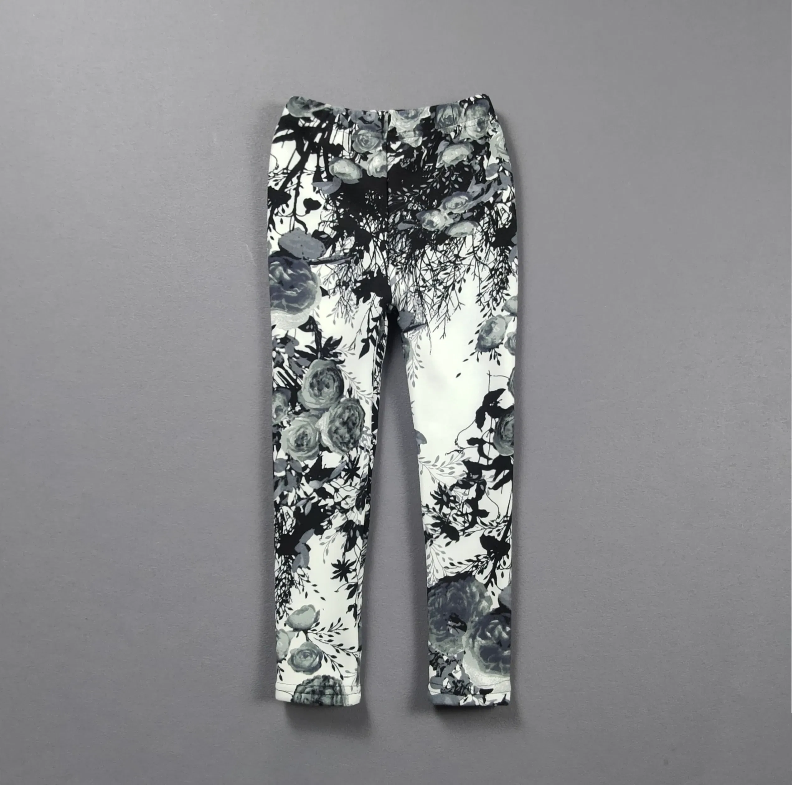 Color: Lavender, Kid Size: 2T - 2-11Y Girls' Pants Autumn and Winter Slim Fit Warm Bottom Pants Thickened Velvet Printed Children's Pants Baby Casual Pants