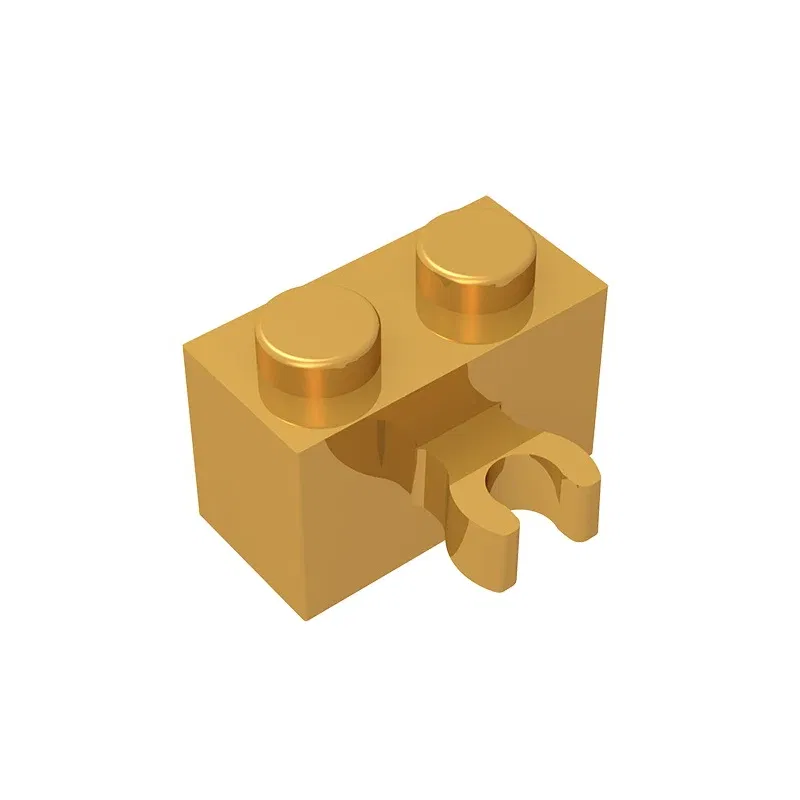 Color: Chocolate - Gobricks GDS-651 BRICK 1X2 W. HORIZONTAL HOLDER compatible with lego 95820 30237 children's DIY Educational Building Blocks