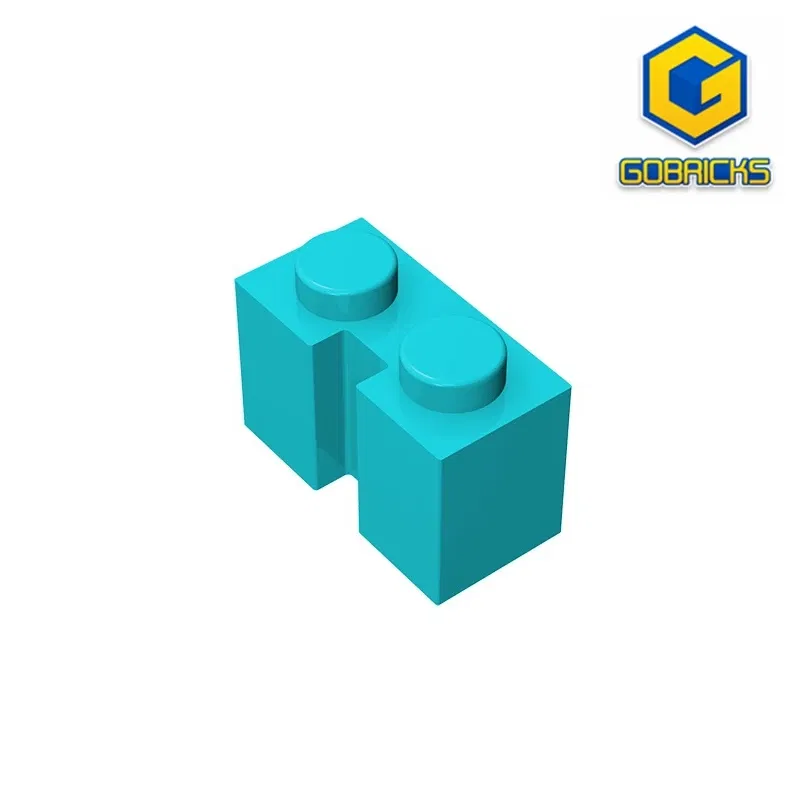 Color: SKY BLUE - Gobricks GDS-798 BRICK 1X2 W. GROOVE compatible with lego 4216 children's toys Assembles Building Blocks Technical