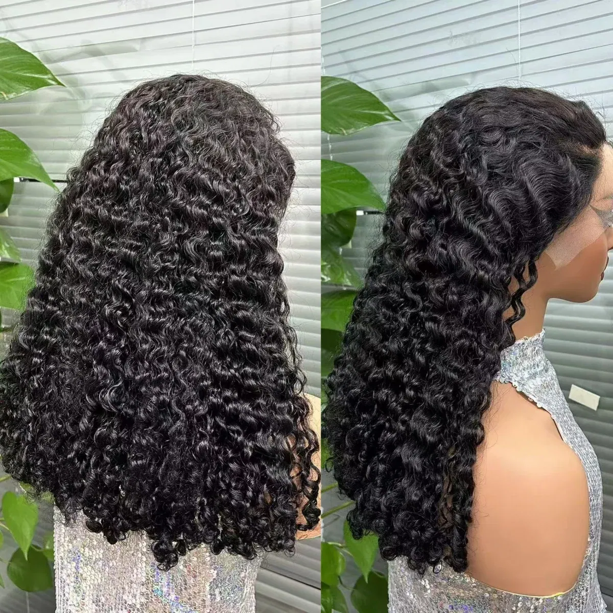 Color: #1B, Ships From: CHINA, Stretched Length: 18inches, Density: 300%, Lace Size: 13x4 - 300% Density 12A Double Drawn 13x4 Lace Front Bouncy Curly Human Hair Wigs Natural Burmese Curly Remy Hair Wigs for Black Women