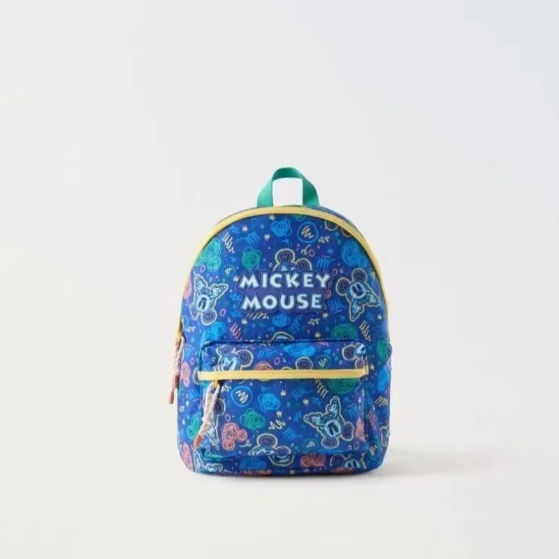Color: black - Disney New Mickey Cartoon Fashion Backpack Women's Minnie Canvas School Bag Boys and Girls Fashion Large Capacity Backpack