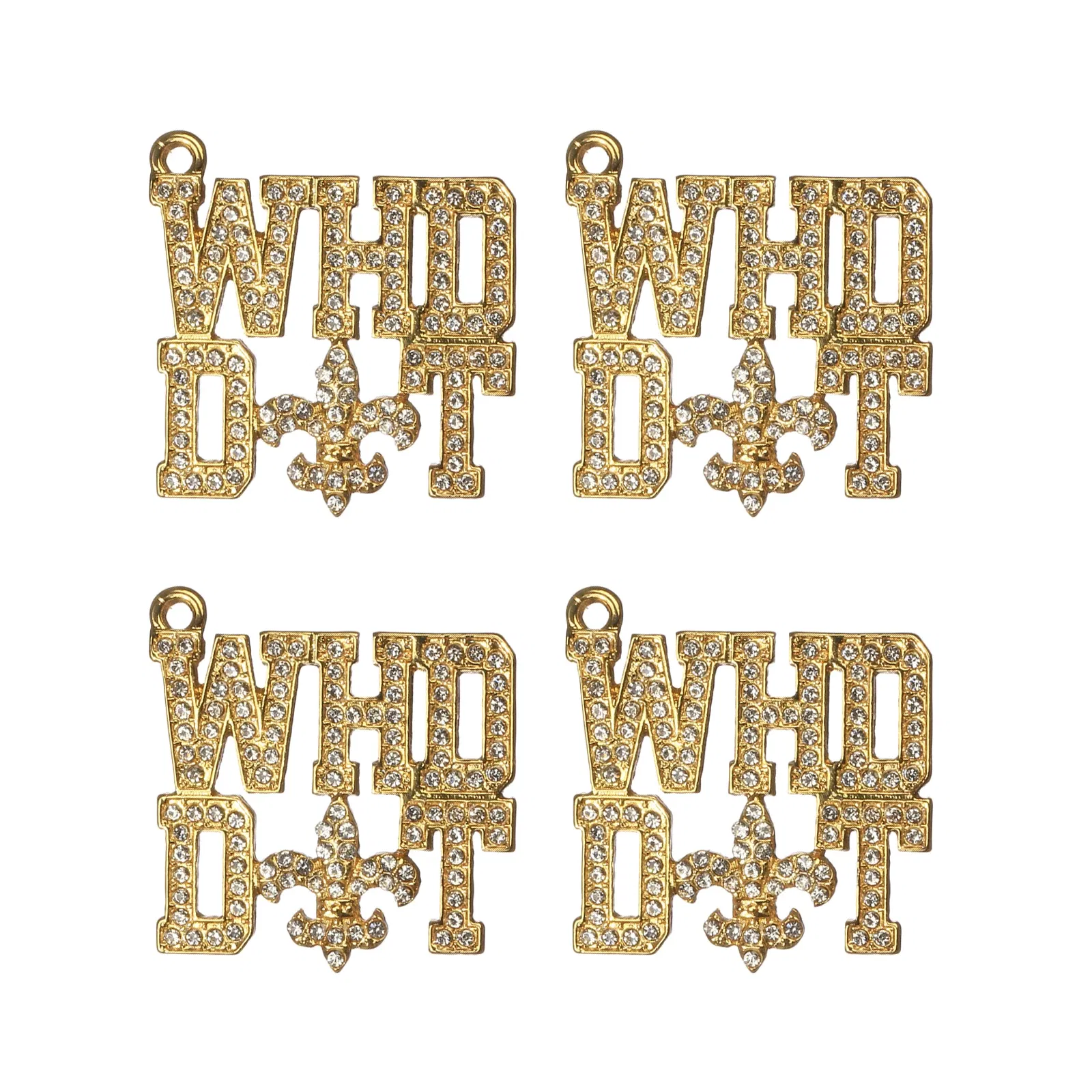 Metal color: ROSE GOLD COLOR, Ships From: CHINA - 10pcs WHO DAT Rhinestone Letter Saint Charms Fit for Bracelet DIY Jewelry Making LTC0353-LTC0356