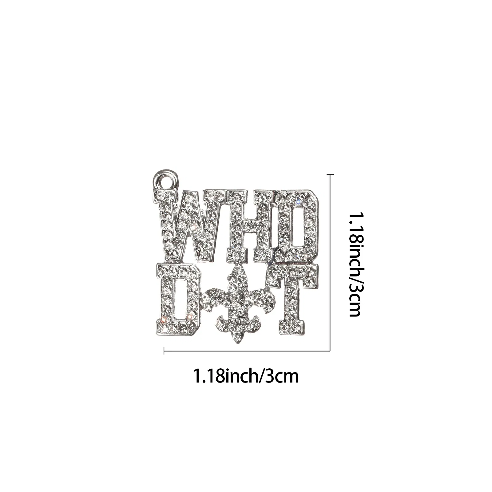 Metal color: ROSE GOLD COLOR, Ships From: CHINA - 10pcs WHO DAT Rhinestone Letter Saint Charms Fit for Bracelet DIY Jewelry Making LTC0353-LTC0356