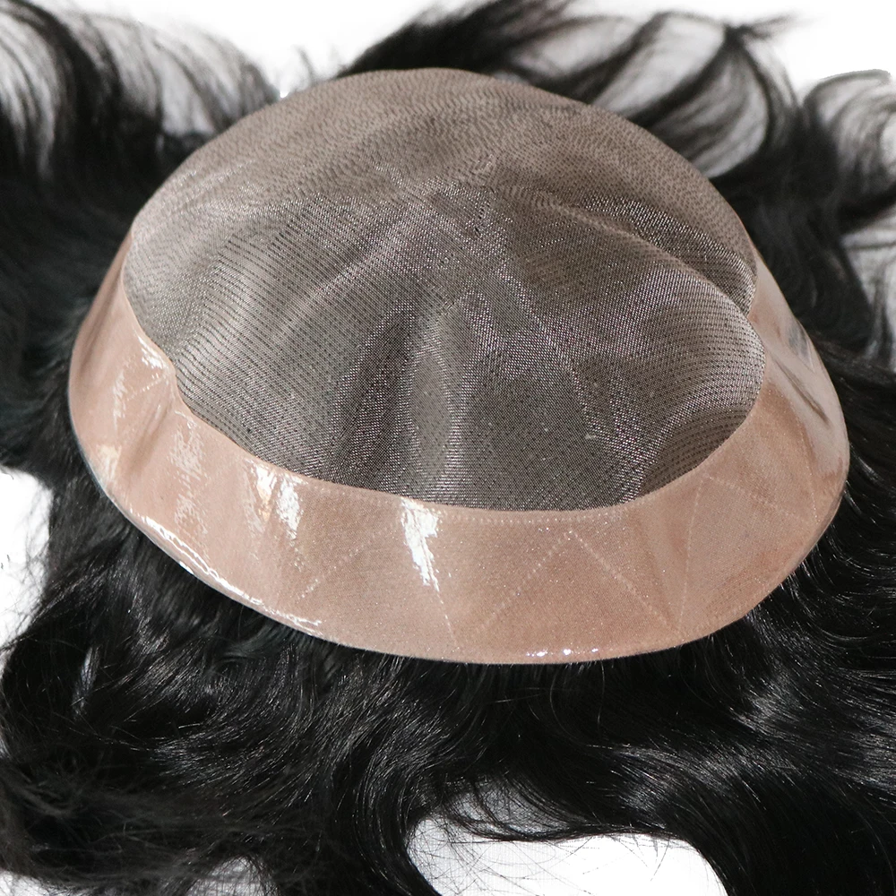 Toupee Color: 8R#, Toupee Density: 110%, Length: 6 inches, Toupee Size: 7x9, Toupee Design: free - 20MM Curly Brown Black Super Durable Mono Lace&Pu Mens Toupee Wig Human Hair 15mm Capillary Prosthesi Weave Replacement For Male