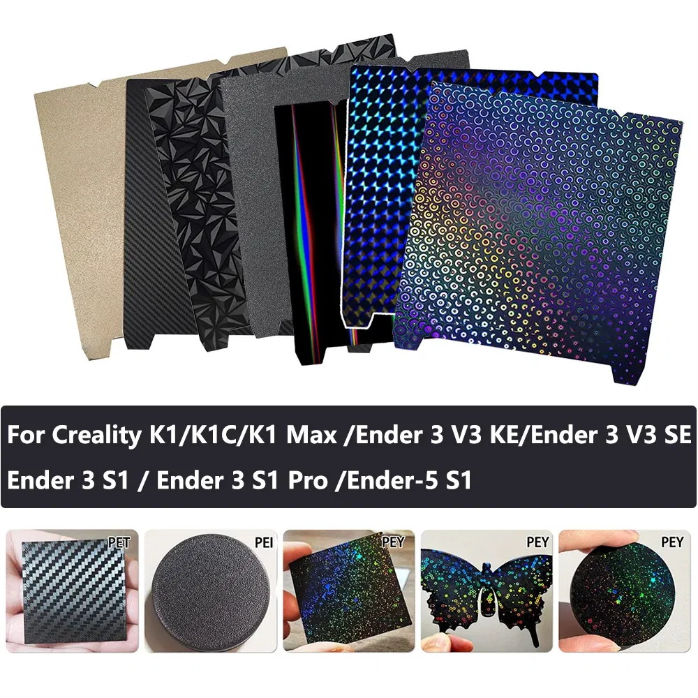 Color: Blue, Size: 2.2mm - Upgrade Pet Bed For Creality K1 K1 Max K1C Ender-3 S1 Pro Magnetic Plate Ender-5 S1 Reality Bed Reality K1 Bulid Plate Pei Sheet