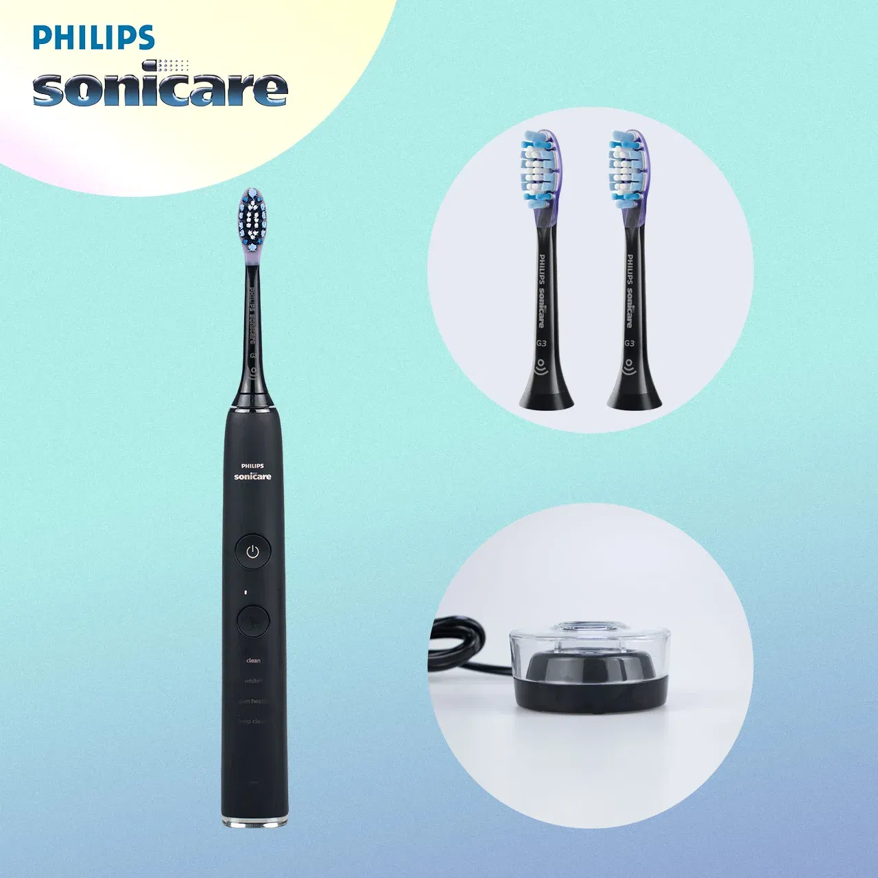 Color: Ivory, Ships From: CHINA - Philips Sonicare HX939 handle HX9352 Electric Toothbrush Adult Sonic Toothbrush Replacement head White, Black, Pink