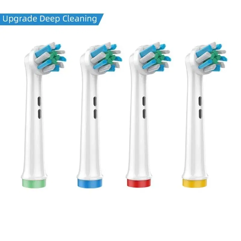 Color: Blue - 4PCS Dupont Bristle Electric Toothbrush Heads Whiten teeth/Daily Clean/Precison Cleaning/Soft Care Teeth Function For Oral B