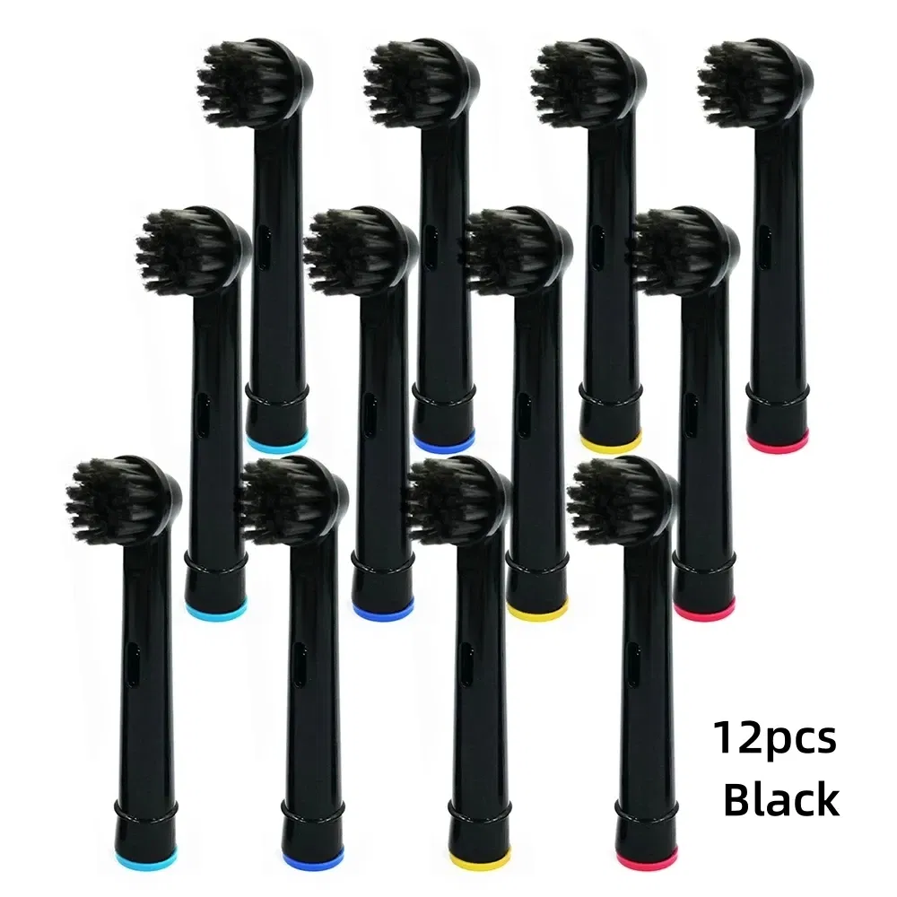 Color: Silver - Bamboo Charcoal Bristles Replacement Brush Heads For Oral B Electric Toothbrush Efficient Tooth Cleaning SB-17A Black Brush Head