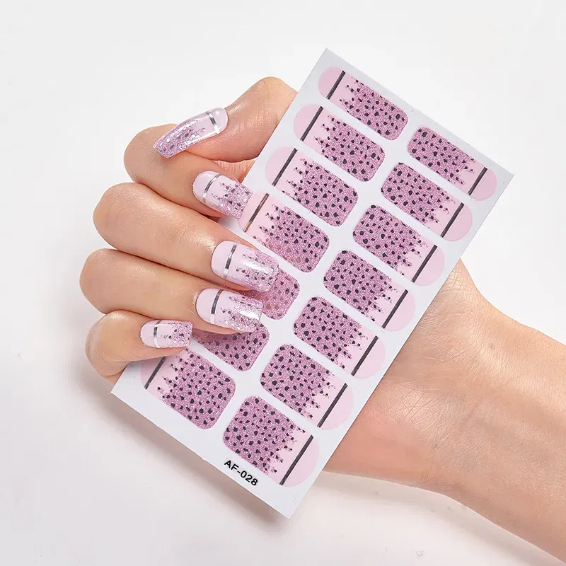 Color: Yellow - Nail Sticker set Self Adhesive Nail Sticker Nail Strips Nailart Sticker Sticker For Nails Foil Nail Art Stickers 2020 Shiny
