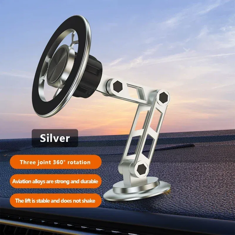 Color: WHITE - Universal 360?° Rotation Magnetic Car Phone Holder Instrument desk support in Car For iPhone 15 14 13 12 Pro Max X Samsung Xiaomi