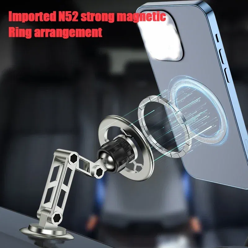 Color: WHITE - Universal 360?° Rotation Magnetic Car Phone Holder Instrument desk support in Car For iPhone 15 14 13 12 Pro Max X Samsung Xiaomi