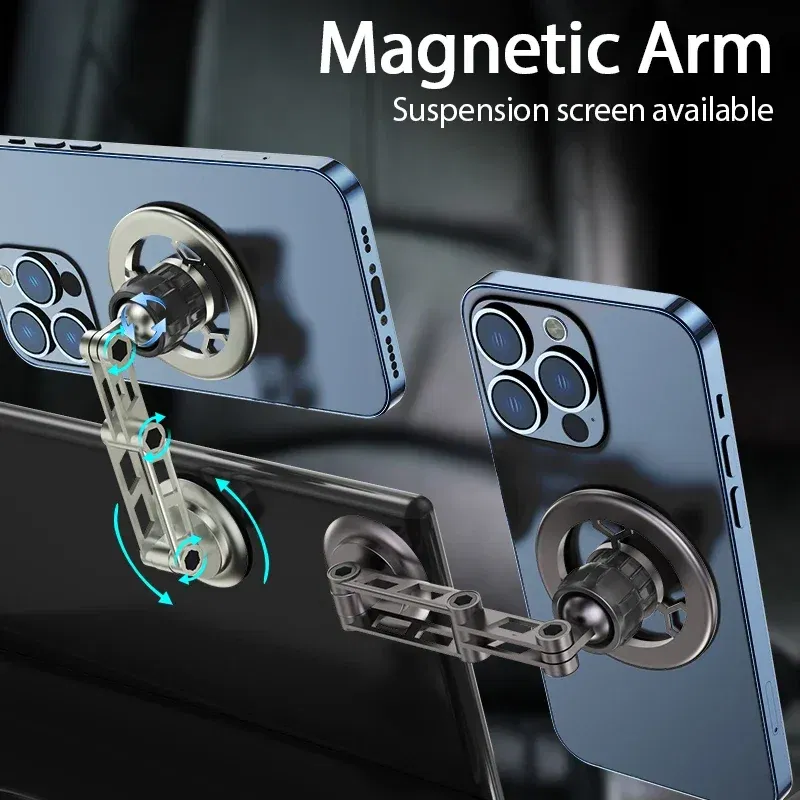 Color: WHITE - Universal 360?° Rotation Magnetic Car Phone Holder Instrument desk support in Car For iPhone 15 14 13 12 Pro Max X Samsung Xiaomi