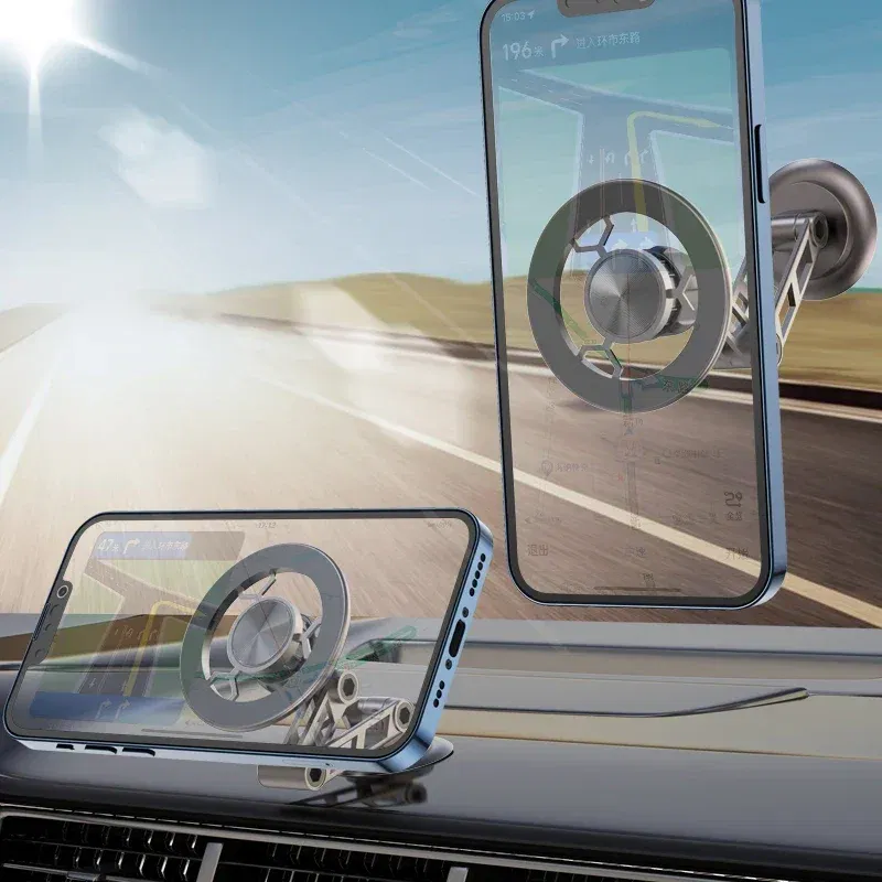 Color: WHITE - Universal 360?° Rotation Magnetic Car Phone Holder Instrument desk support in Car For iPhone 15 14 13 12 Pro Max X Samsung Xiaomi