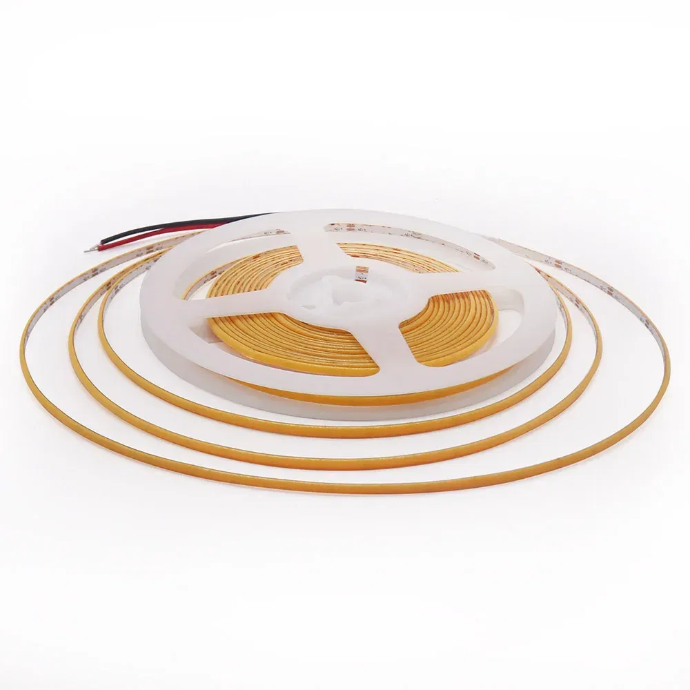 Emitting Color: Emitting Color4, Color: Yellow, Length: 3m - 2.7mm Ultra Slim COB LED Strip Lights 480LEDs/m Flexible Linear Light Tape Diode Ribbon Backlight Red Amber Purple Car Dimmable