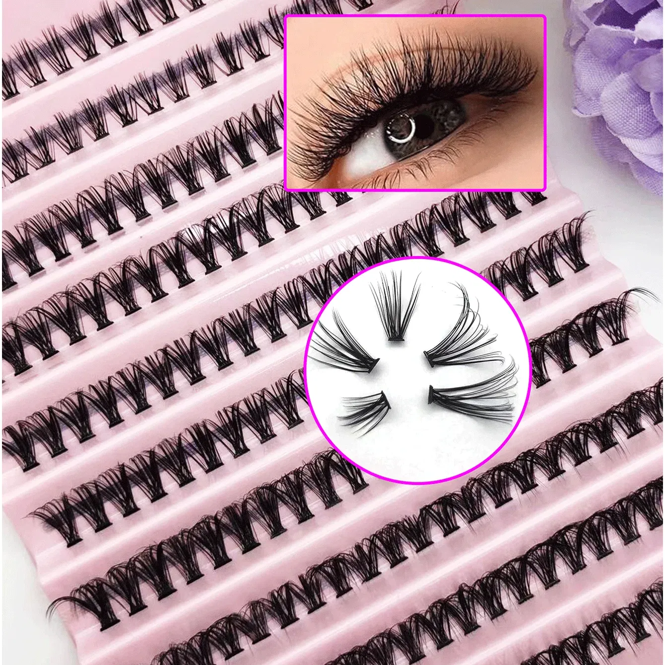 Thickness: 0.07mm, Curl: D, Color: Brushed Chrome - DIY Large Capacity Hair, Natural and Thick Style, 30P/40P Can Be Matched at Will