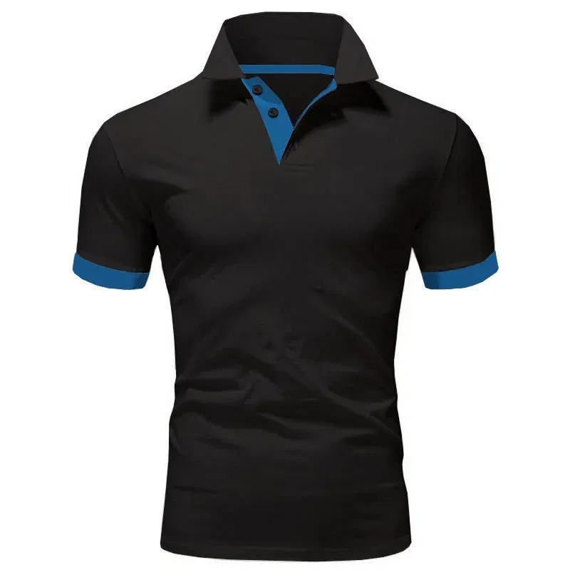 Color: SKY BLUE, Size: M - Men's Short Sleeve Polo Shirts Casual Slim Fit Basic Designed Shirts Quick-drying Anti-wrinkle Tops