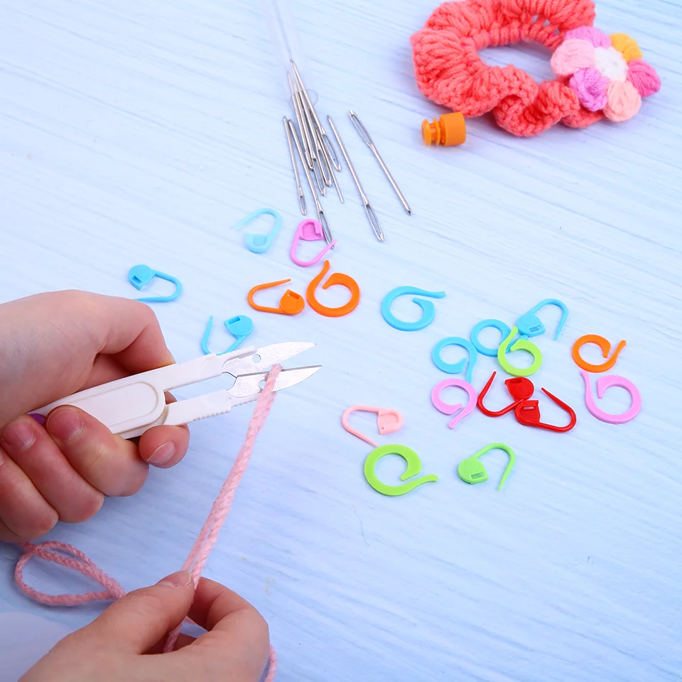 Color: DARK GRAY - KRABALL Crochet Knitting Hooks Set Needle DIY Handmade Sewing Knit Tool Accessories Set for Sweater DIY Craft Scarf Weaving