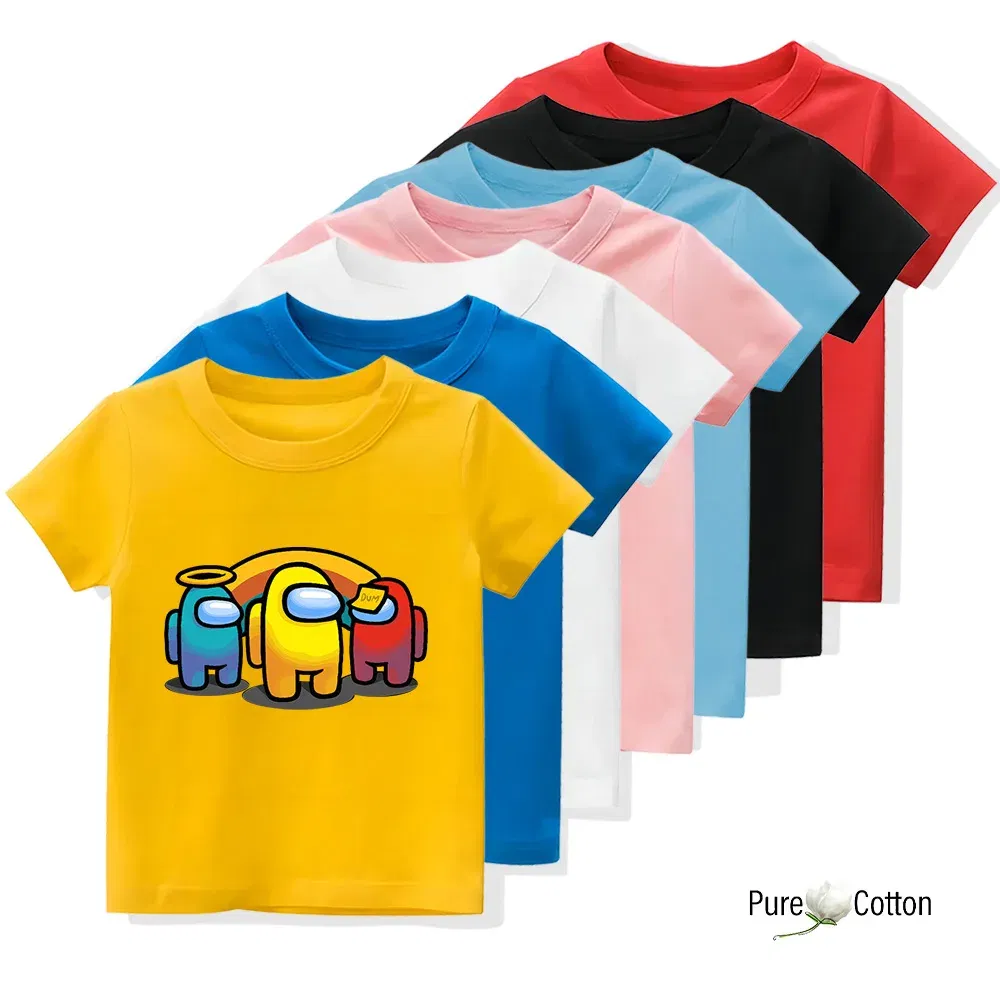 Color: Yellow, Kid Size: 2T - Summer trend wear with many anime patterns sunscreen printing close to the skin cool 4-12 years old children delicate line unifo