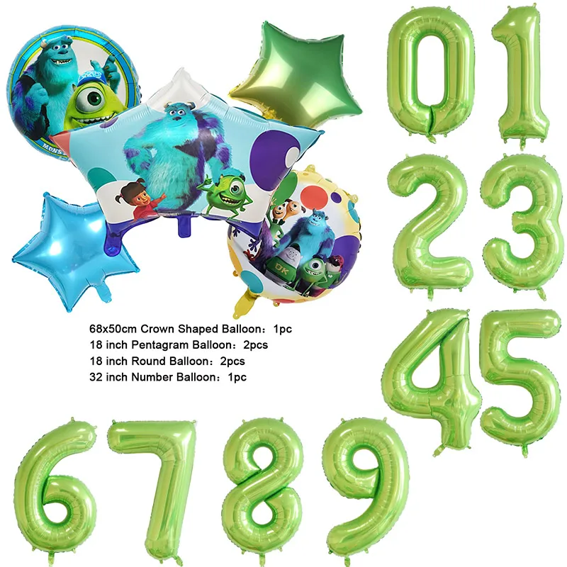 Color: DEEP BLUE, Capacity: 220ml - Monsters University Monsters, Inc. Theme Birthday Party Decoration Metallic Gem Shaped Balloon Crown Shaped Balloon Baby Shower