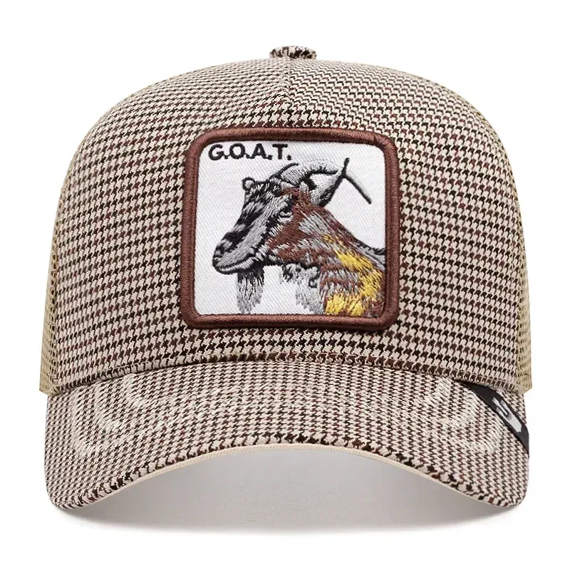 Color: GRAY - Baseball Caps Men Women Snapback Hip Hop Cap With Fashion Animals Embroidery Summer Breathable Mesh Trucker Caps Streetwear Bone