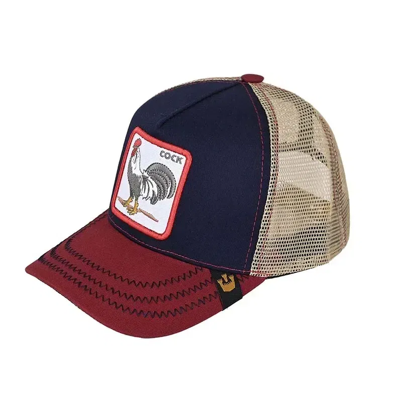 Color: GRAY - Baseball Caps Men Women Snapback Hip Hop Cap With Fashion Animals Embroidery Summer Breathable Mesh Trucker Caps Streetwear Bone