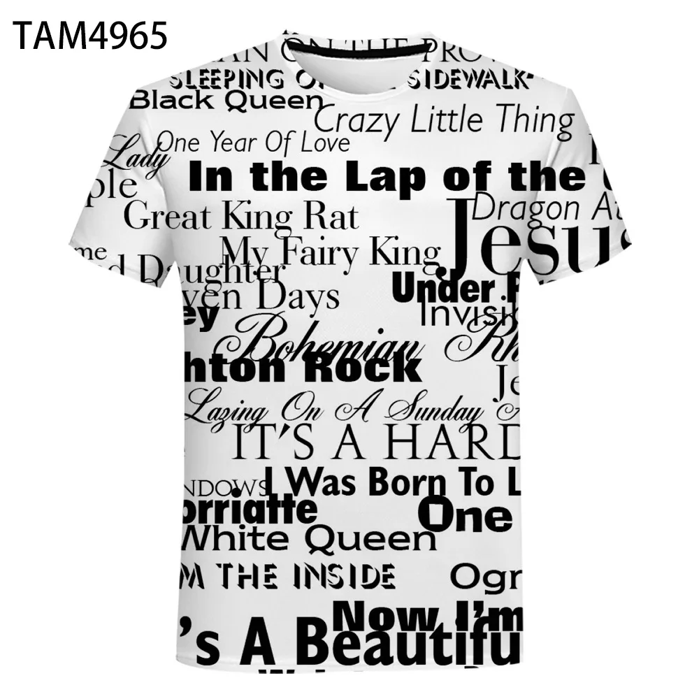 Color: Beige, Size: 5XL - New British Rock Band Queen 3D Printed Men Women T-shirt Casual Short Sleeve Oversized Tees Tops Fashion Punk O-Neck Clothing