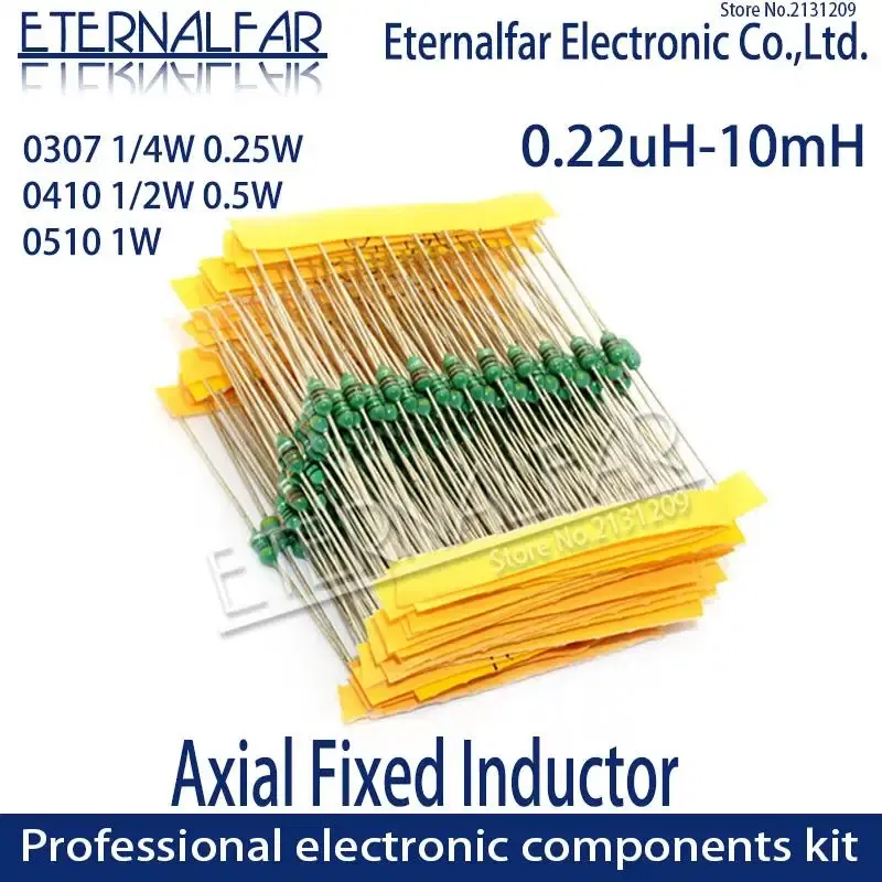 Volume: 10, Value of Resistance: 1.2R - 0307 1/4W 0410 1/2W 0510 1W Color Ring Inductors DIP Inductance 0.22uH 10mH 1 2.2UH 3.3 4.7UH 10 22 33UH 47 68 100 220 330 uH mH