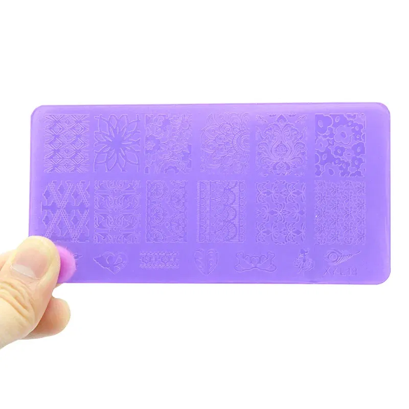 Color: Dark Khaki - Kimcci Nail Stamping Plates Flamingo Nail Template Mandala Maple Leaf Stamp Nail Art Stamp Image Template Manicure Stencil Tools