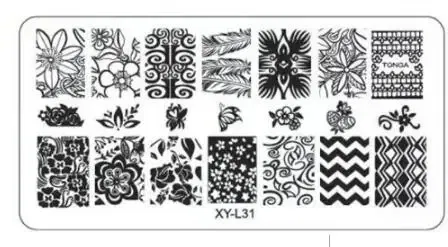 Color: Dark Khaki - Kimcci Nail Stamping Plates Flamingo Nail Template Mandala Maple Leaf Stamp Nail Art Stamp Image Template Manicure Stencil Tools
