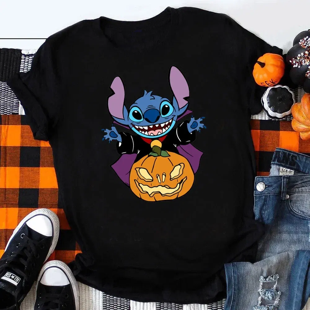 Color: Yellow, Kid Size: 5 - Funny Mickey Minnie Mummy Print Disney Children Cotton T Shirts Trick Treat Fashion Halloween Cute Kid Clothes Girls Streetwear